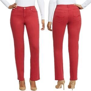 Bandolino Women's Mandie Signature Fit Mid Rise Straight Jean Apple Spice Red